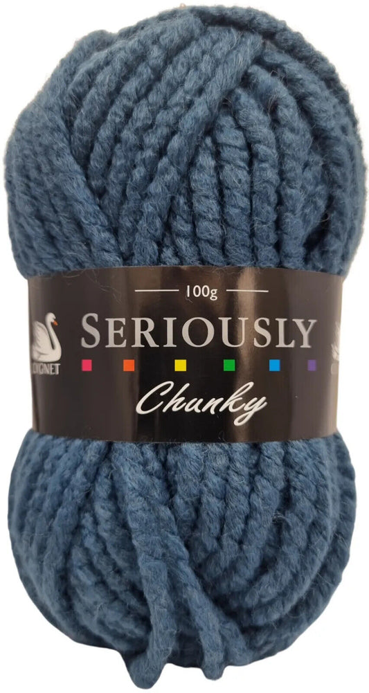 Cygnet SERIOUSLY CHUNKY Plains - Just Denim 2796 Knitting Yarn