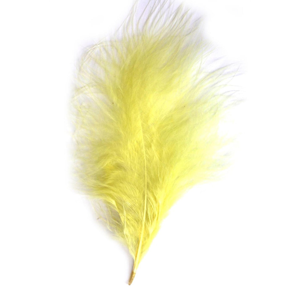 Lemon Marabou Feathers 8 - 13 cm