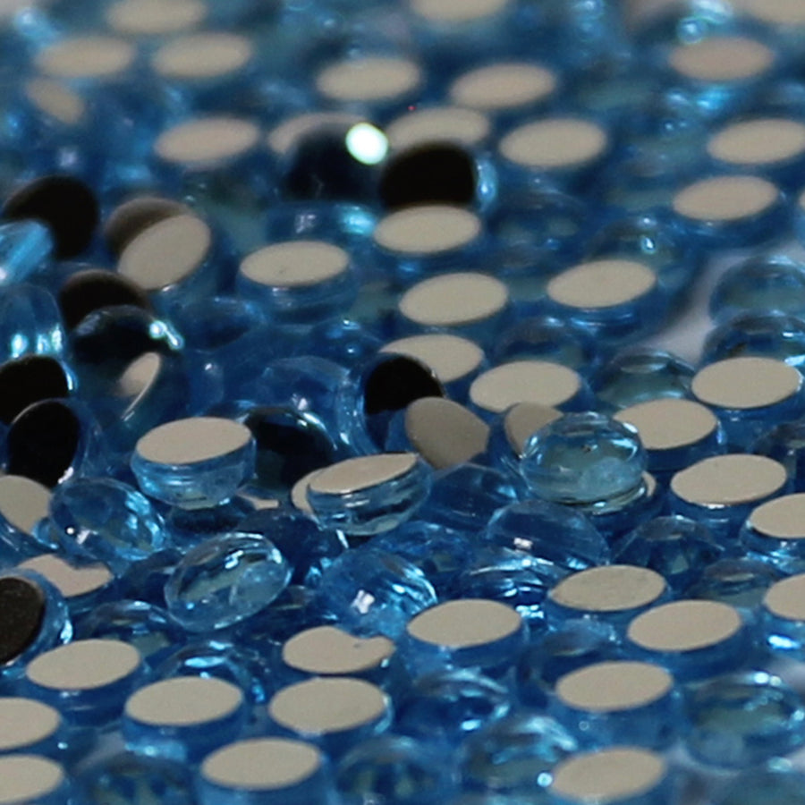 3mm Light Blue Loose Flat Back Diamante