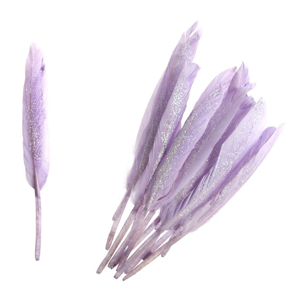 Lilac Glitter Duck Feather