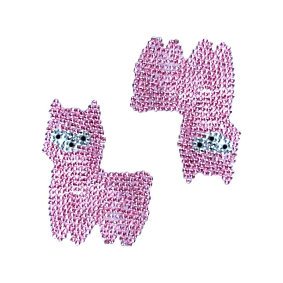 2 Pink Llama Alpacas Self Adhesive Diamante