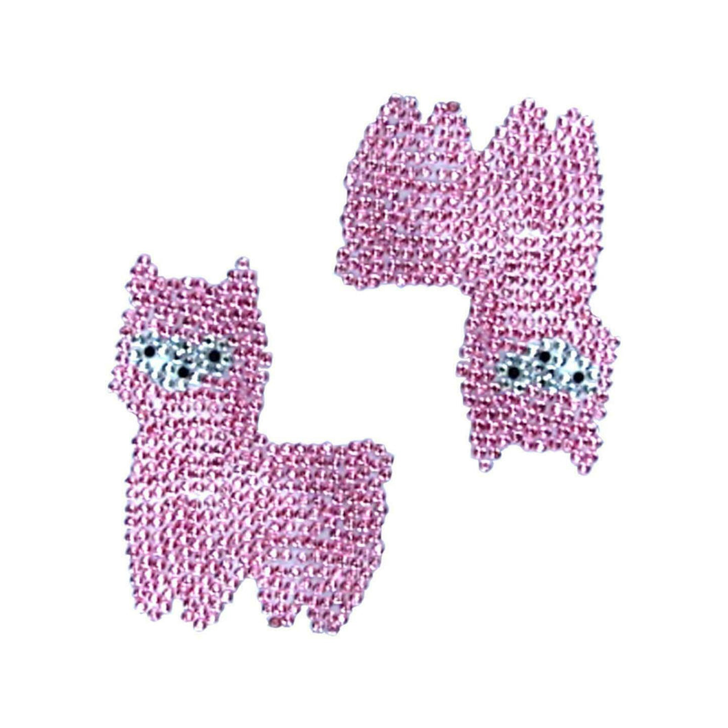 2 Pink Llama Alpacas Self Adhesive Diamante