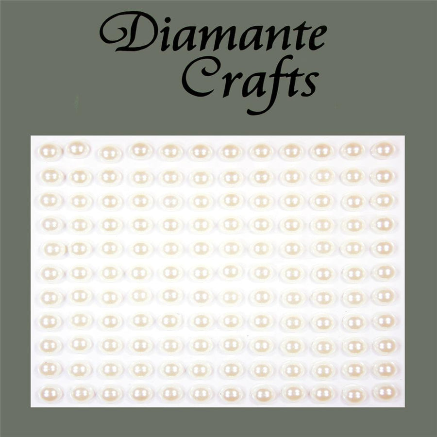 132 x 5mm Ivory Pearl Self Adhesive Diamante