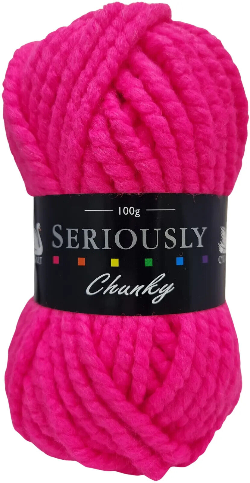 Cygnet SERIOUSLY CHUNKY Plains - Neon Pink 6534 Knitting Yarn