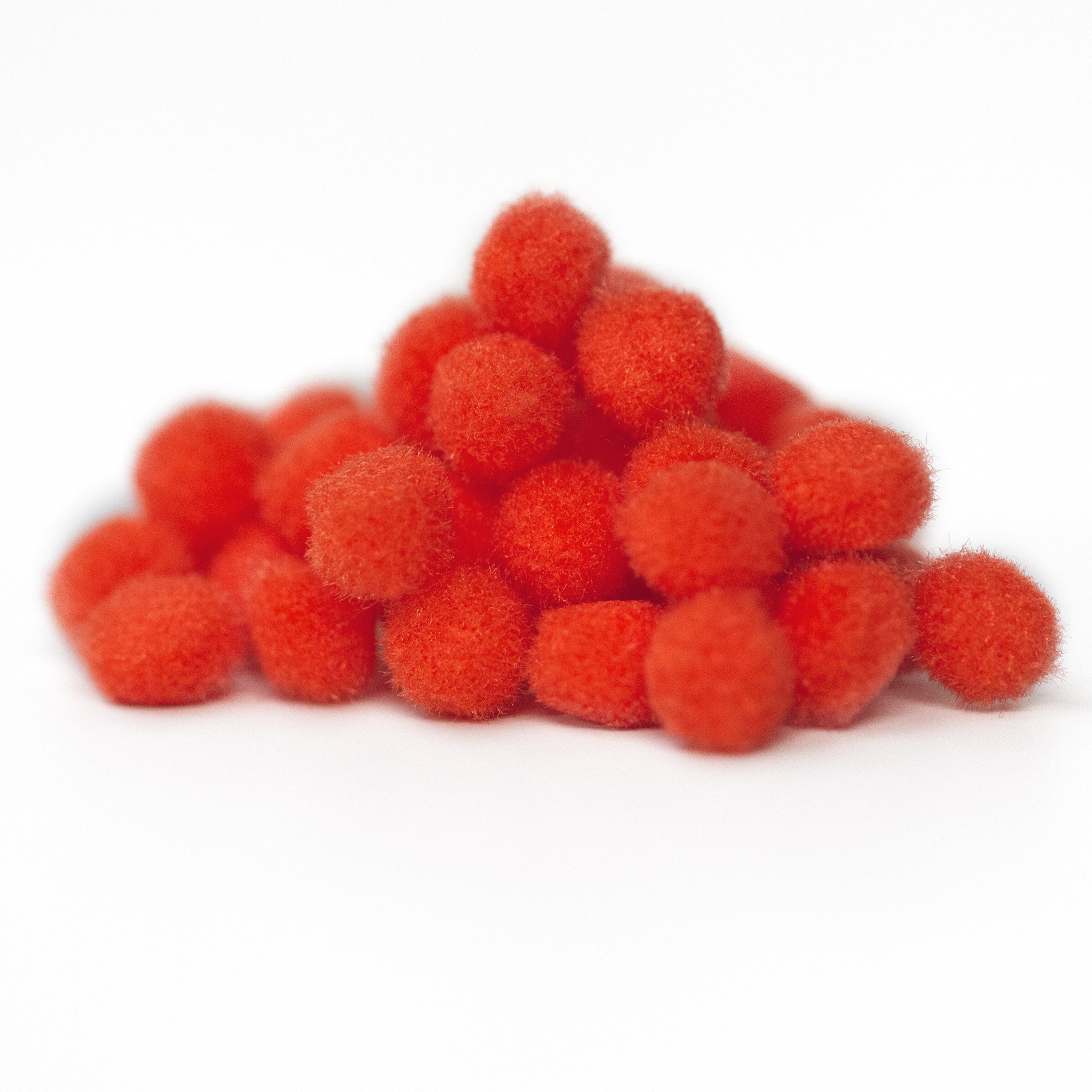 10mm Pom Poms 1cm - Orange 50 Pack