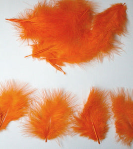 Orange Mini Marabou Feathers 3-8 cm