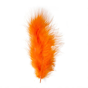 Marabou Feathers - 20 Per Pack - 12cm - 17 cm Orange
