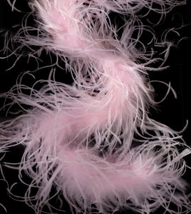 1 Yard - Marabou Swansdown Feather Trim with Ostrich Wisps - Pale Pink