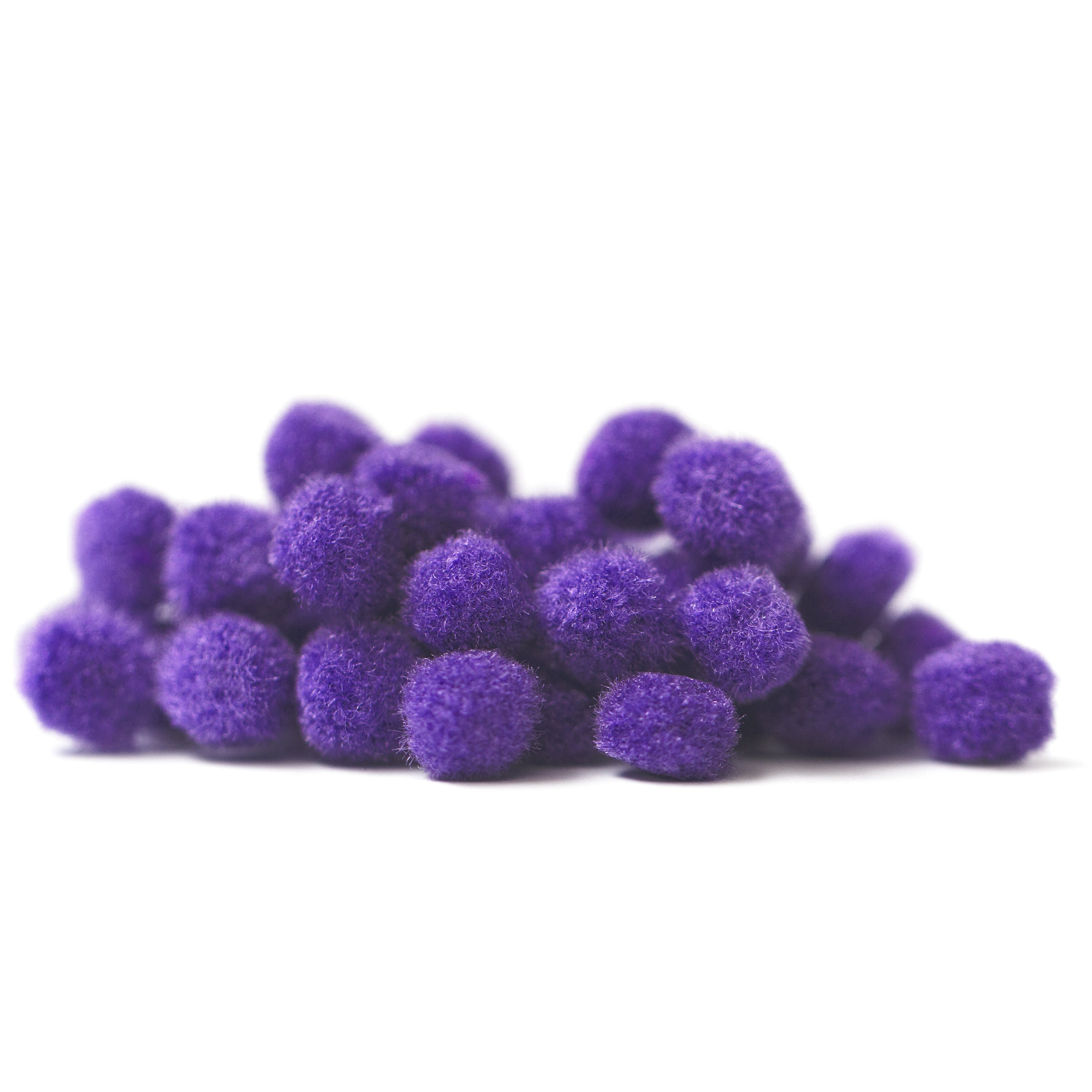 10mm Pom Poms 1cm - Purple 50 Pack