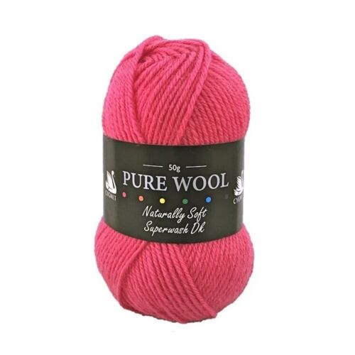 Cygnet PURE WOOL Knitting Yarn Raspberry 2151