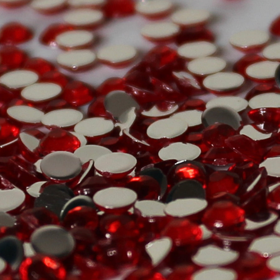 3mm Red Loose Flat Back Diamante's