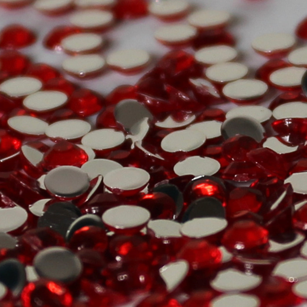 300 - 3mm Red Loose Flat Back Diamante's