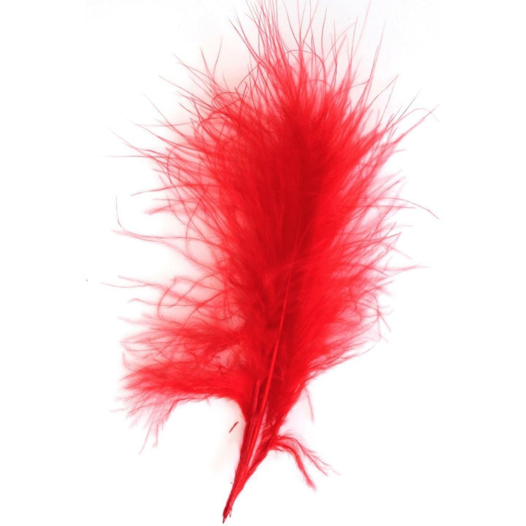 Red Marabou Feathers 8 - 13 cm