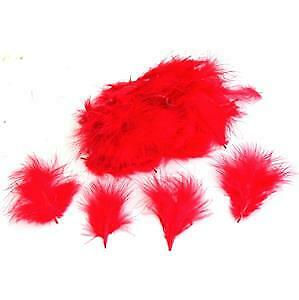 Red Mini Marabou Feathers 3-8 cm
