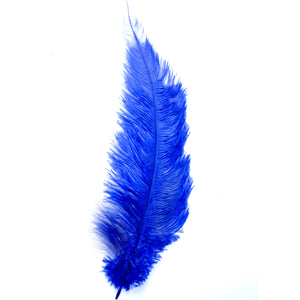 Diamante Crafts Ostrich Feathers 10" - 12" / 25cm- 30cm - Plume Fluffy - Royal Blue