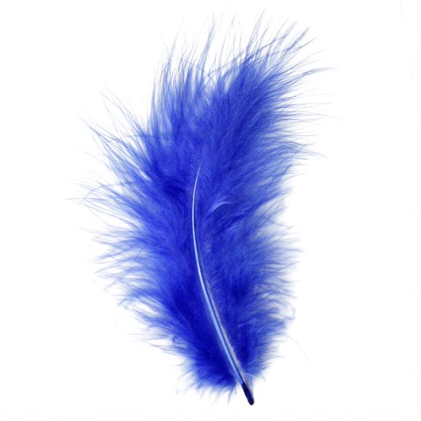 Marabou Feathers - 20 Per Pack - 12cm - 17 cm Royal Blue