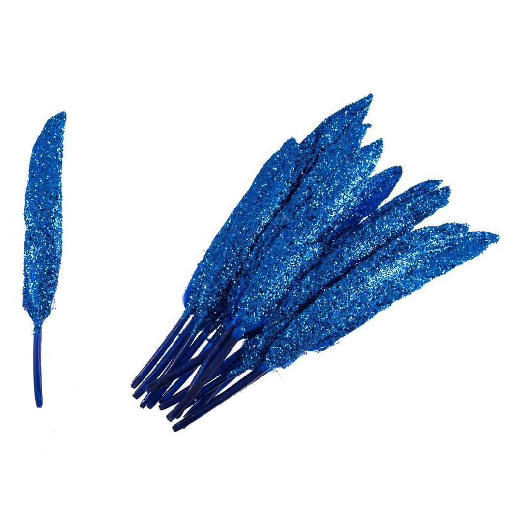 Royal Blue Glitter Duck Feather