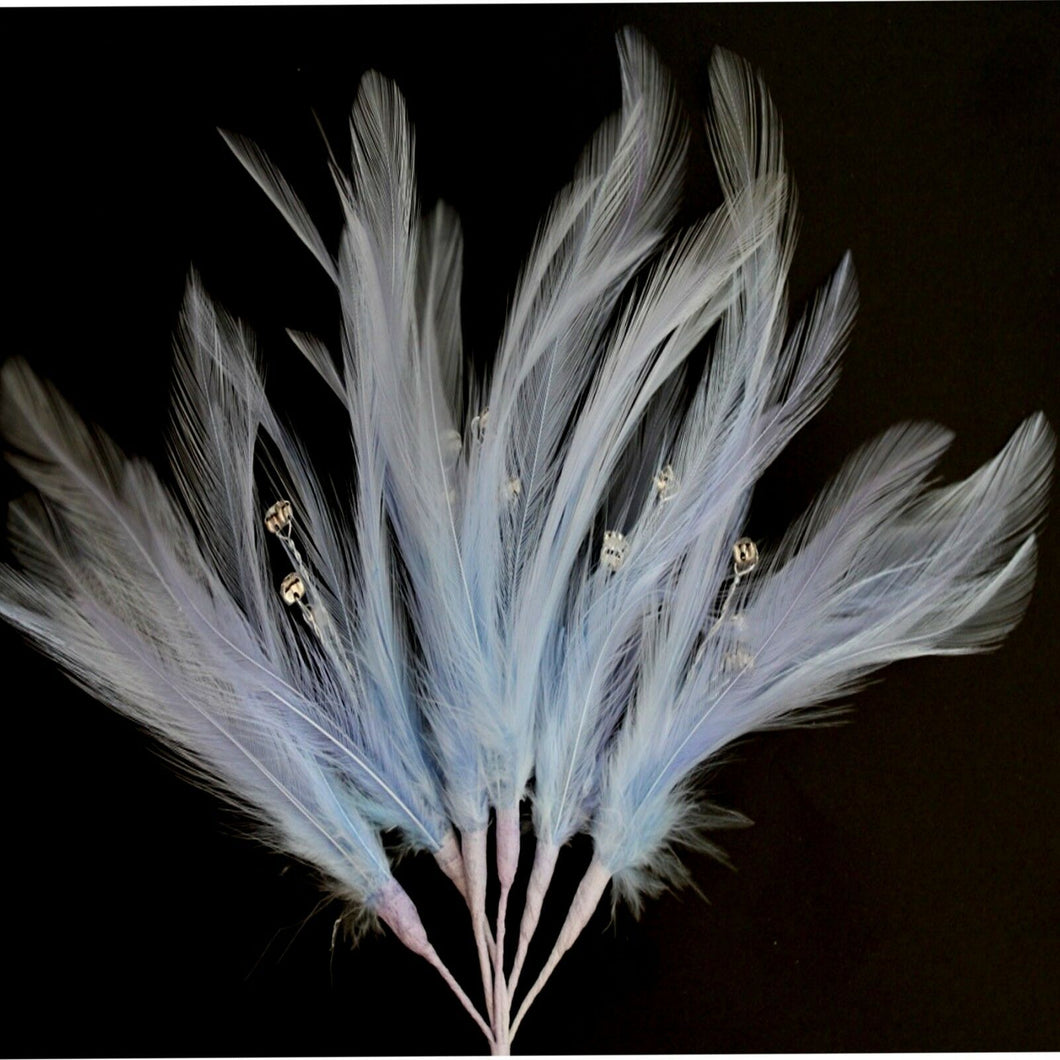 Pale Blue Diamante Feather