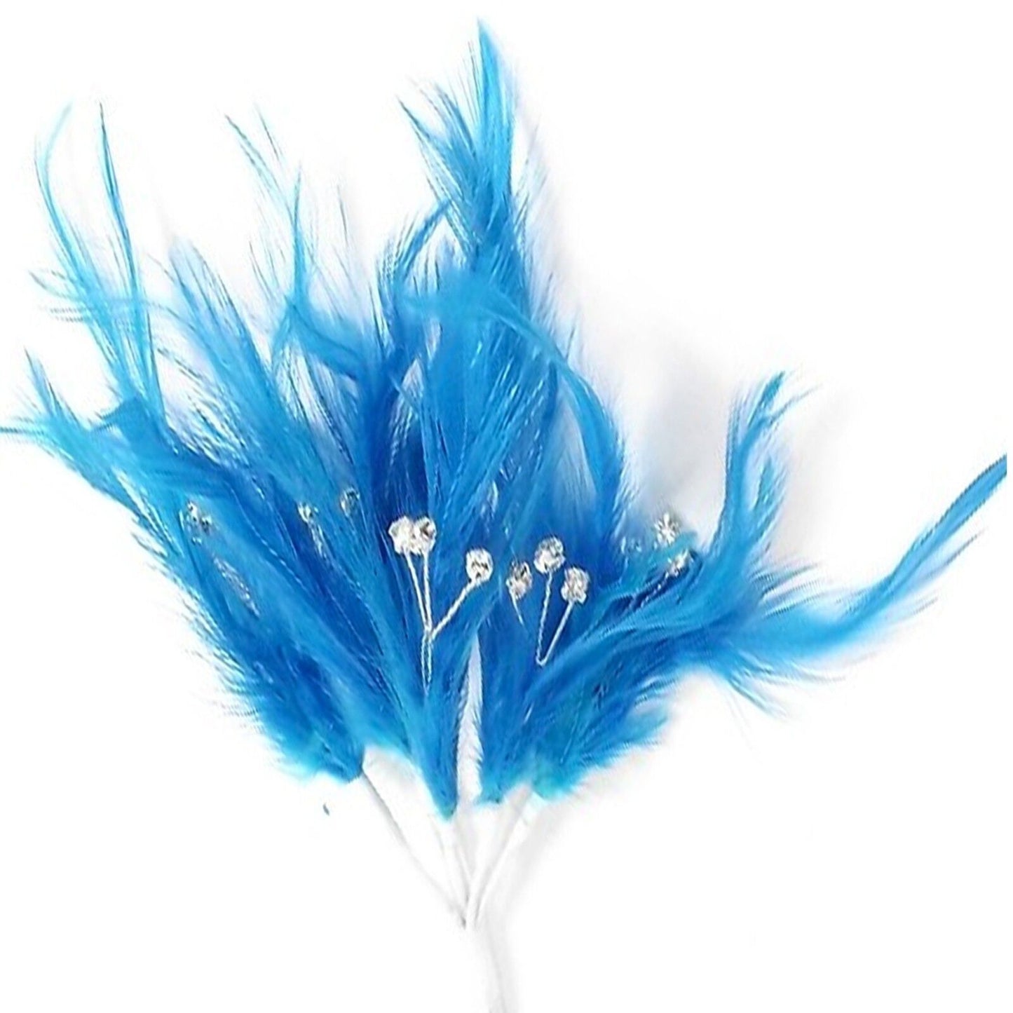 Turqoise Diamante Feather