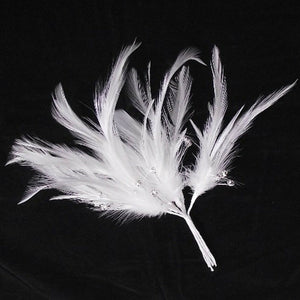 White Diamante Feather