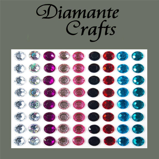 72 x 7mm Mixed Self Adhesive Diamante