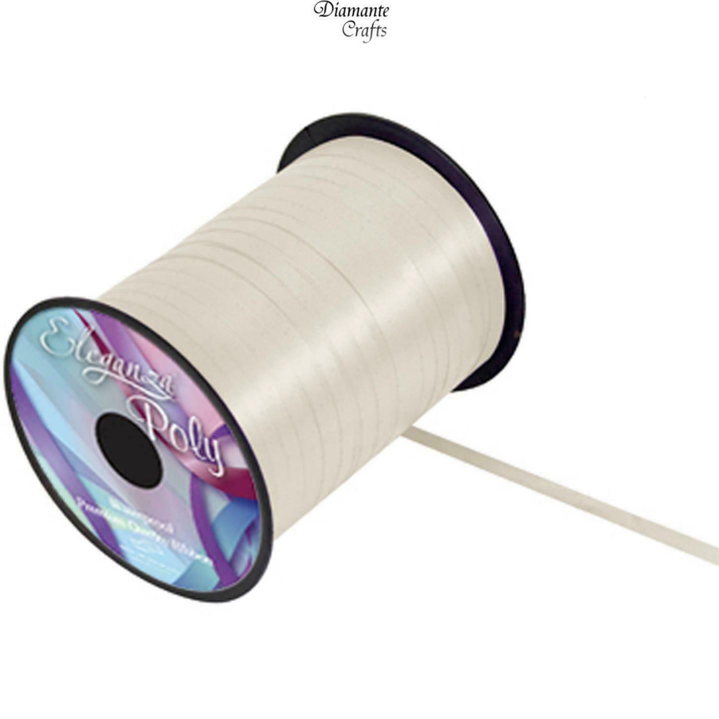 450m / 500 yards Curling 5mm Ribbon - Wrapping Balloon - Full Roll - Ivory