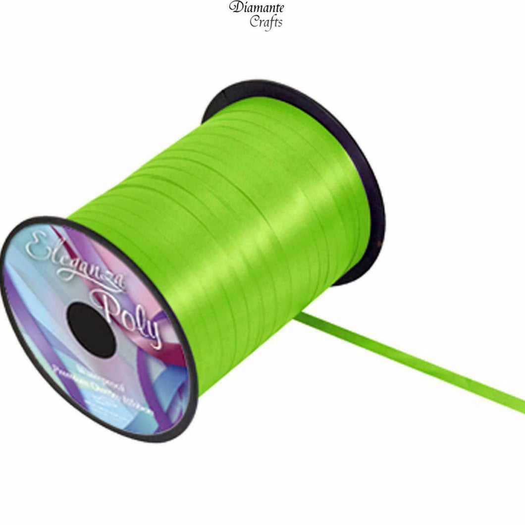 450m / 500 yards Curling 5mm Ribbon - Wrapping Balloon - Full Roll - Lime Green