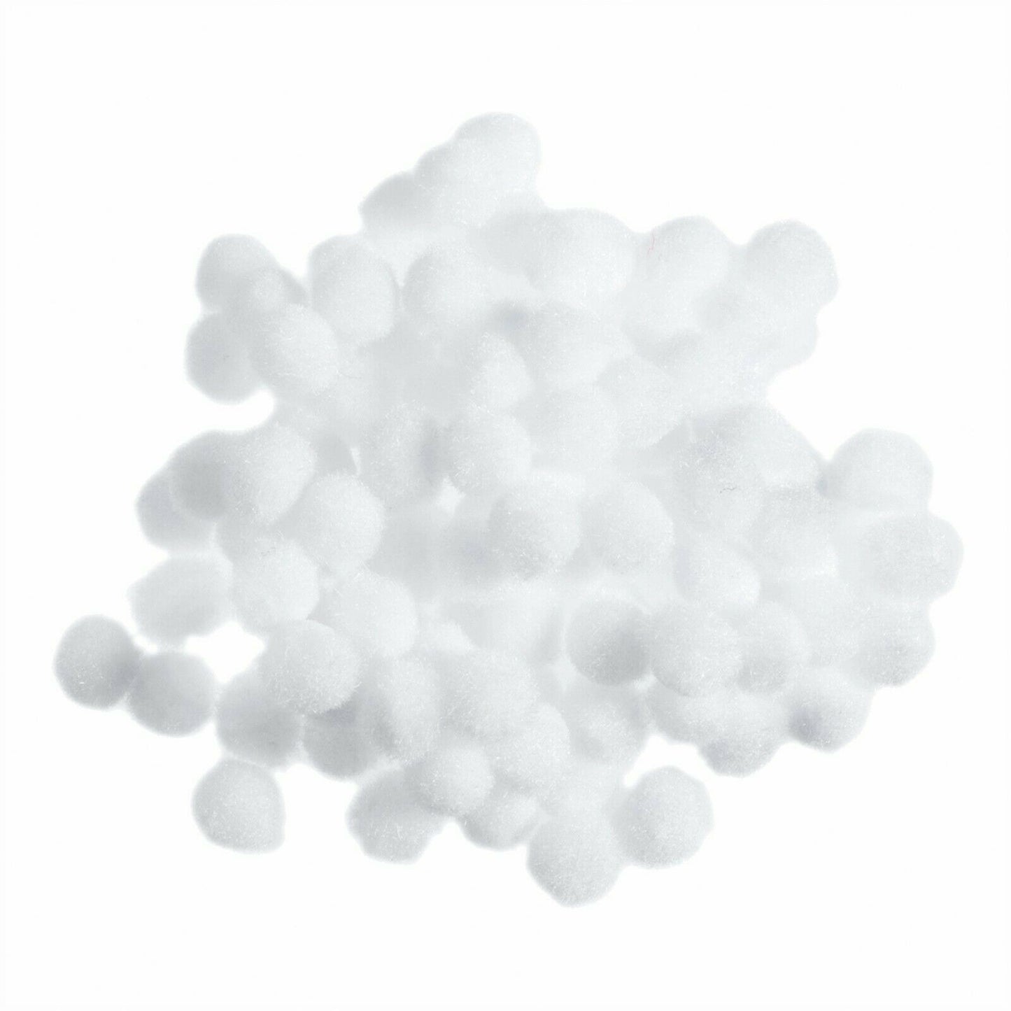 7mm Pom Poms 0.7cm - White 100 Pack