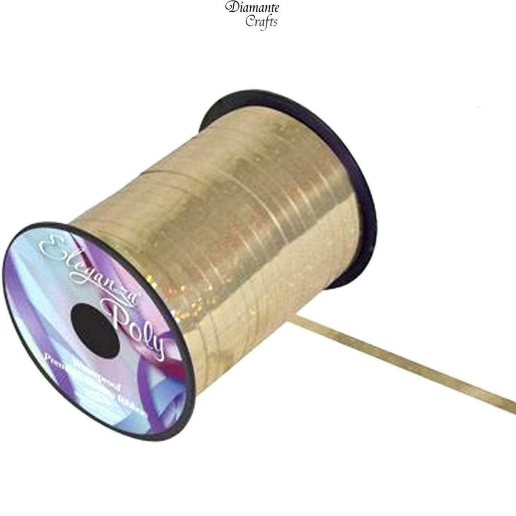 450m / 500 yards Curling 5mm Ribbon - Wrapping Balloon - Full Roll - Metallic Gold