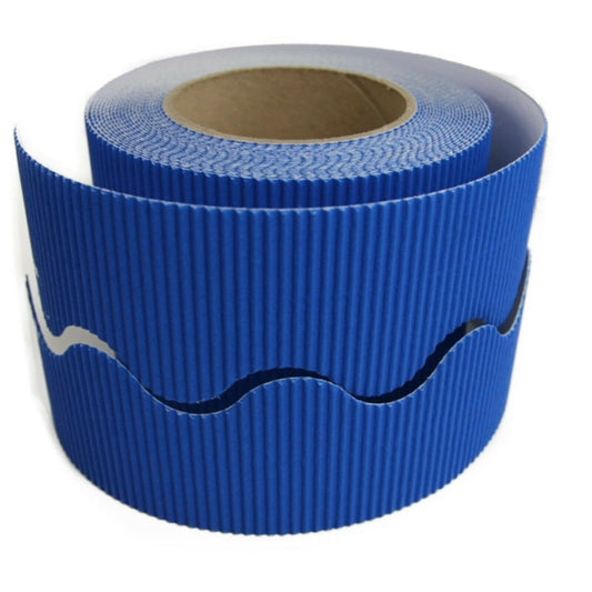 Border Rolls - Scalloped Wavy Edge Display - Corrugated Card - Azure - s