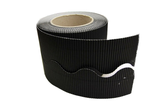 Border Rolls - Scalloped Wavy Edge Display - Corrugated Card - Black - s