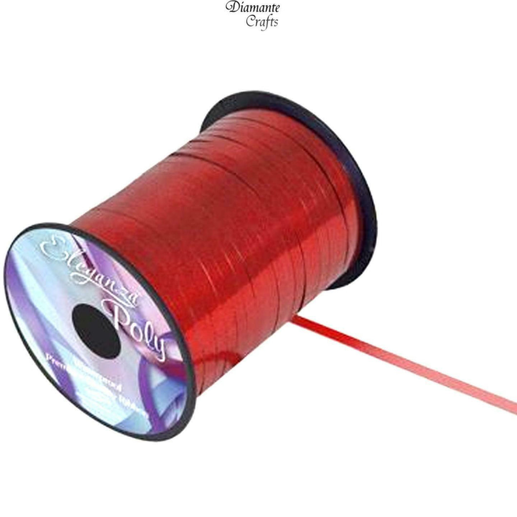 450m / 500 yards Curling 5mm Ribbon - Wrapping Balloon - Full Roll - Metallic Red