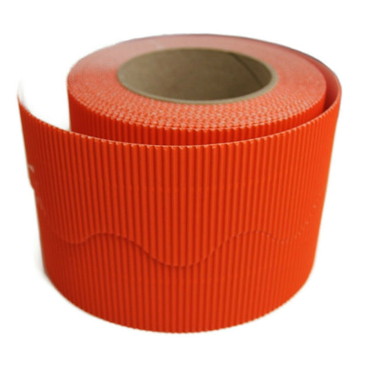 Border Rolls - Scalloped Wavy Edge Display - Corrugated Card - Fire Orange - s