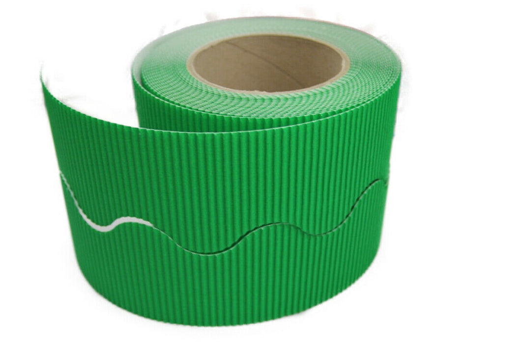 Border Rolls - Scalloped Wavy Edge Display - Corrugated Card - Leaf Green - s