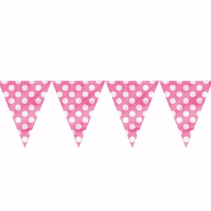 12 ft Polka Dot Bunting - Dot Spot Flag Pink