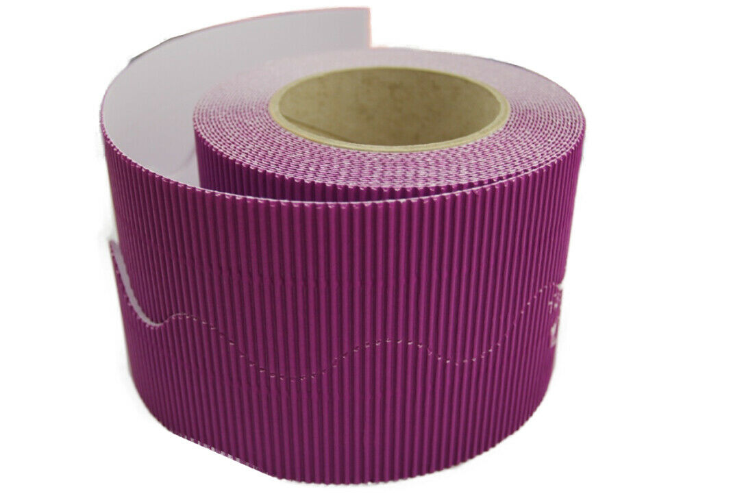 Border Rolls - Scalloped Wavy Edge Display - Corrugated Card - Magenta- s