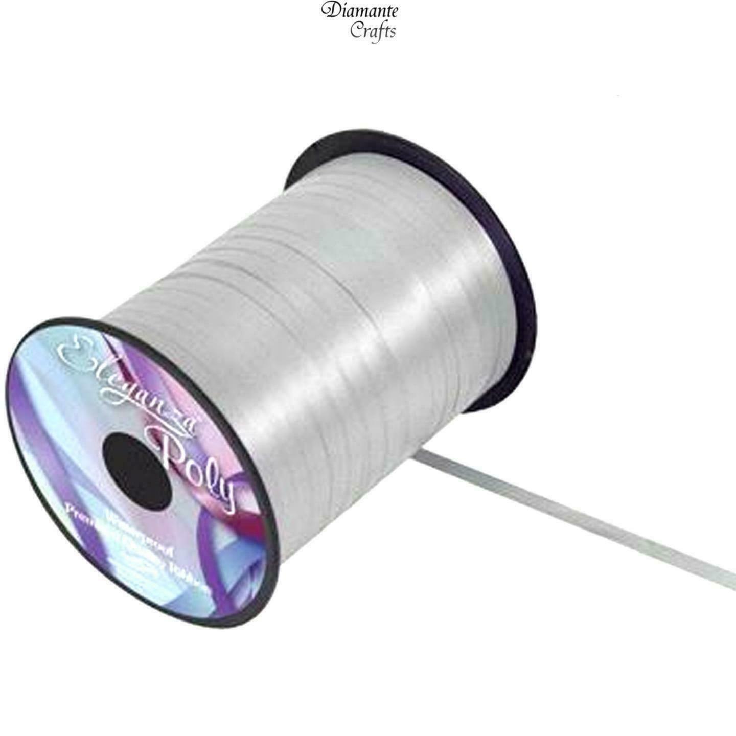 450m / 500 yards Curling 5mm Ribbon - Wrapping Balloon - Full Roll - Silver