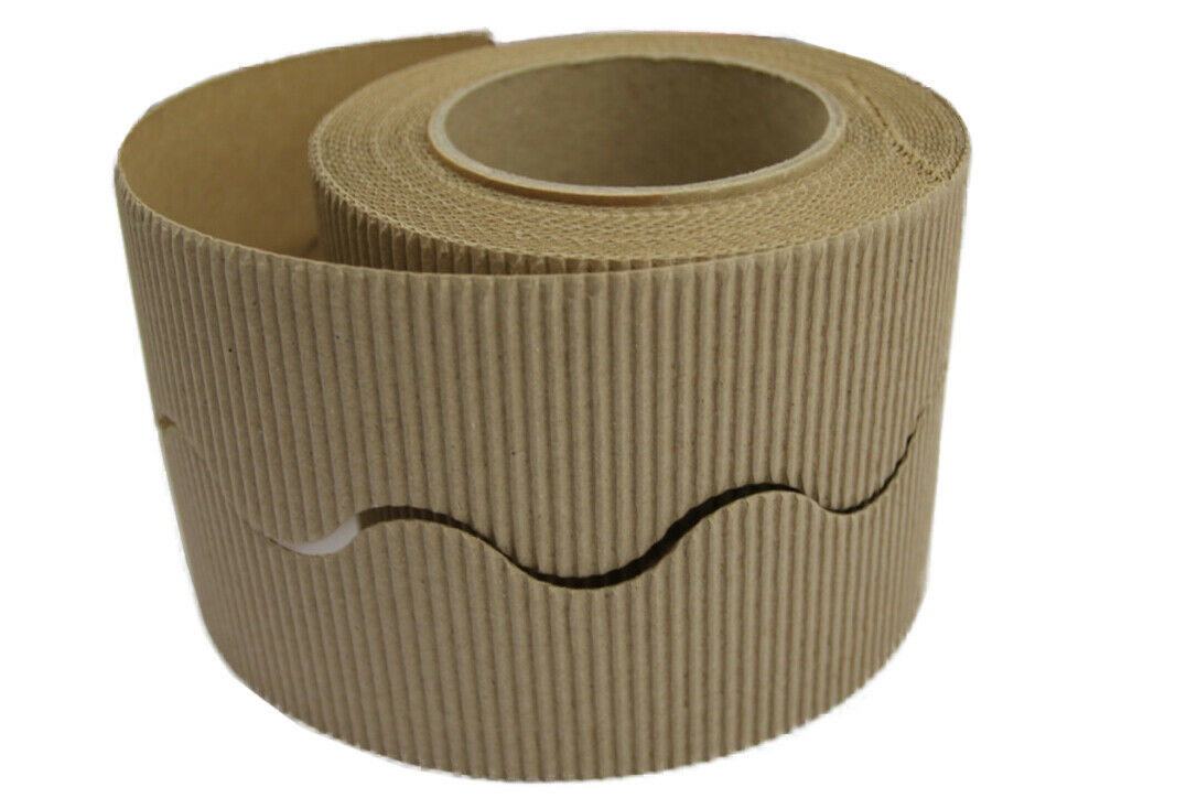 Border Rolls - Scalloped Wavy Edge Display - Corrugated Card - Mocha - s