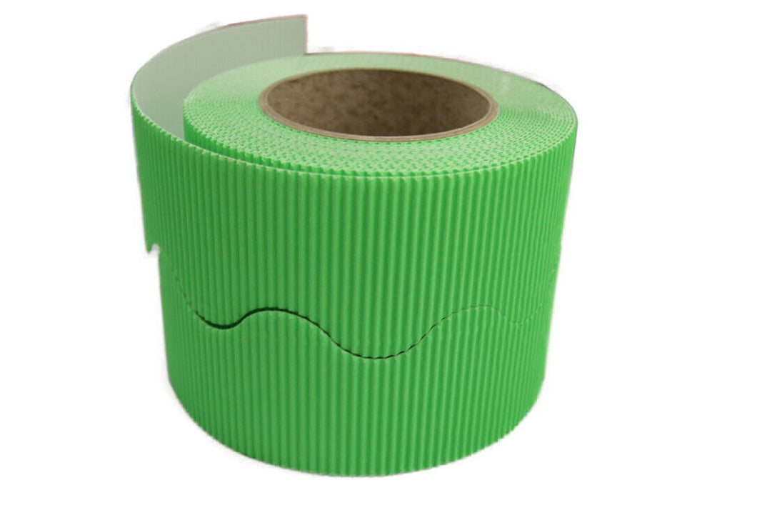 Border Rolls - Scalloped Wavy Edge Display - Corrugated Card - Pale Green- s