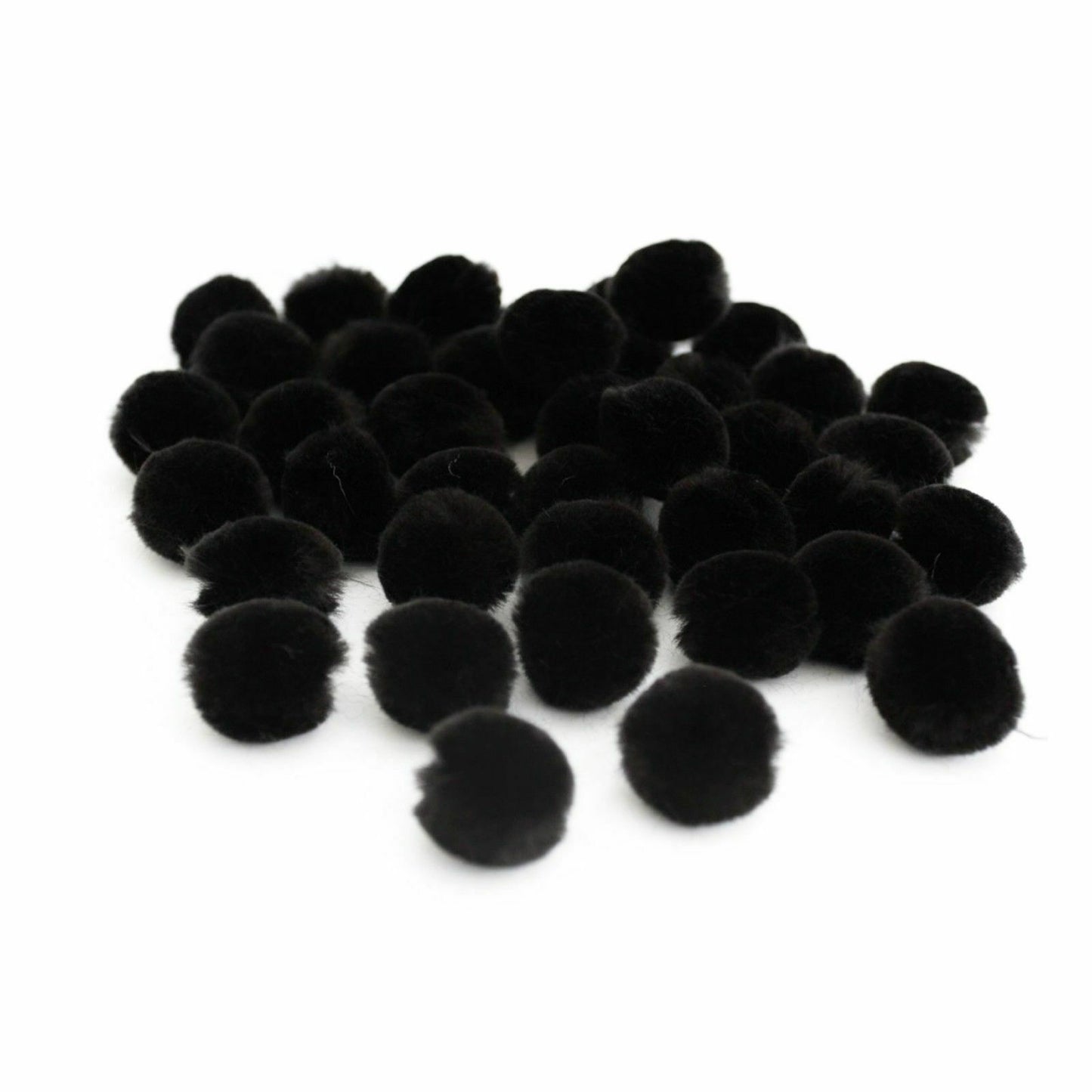 25mm Pom Poms 2.5cm - Black