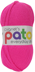 Cygnet Pato DK Knitting Wool / Yarn 100 gram ball - Neon Pink - 974