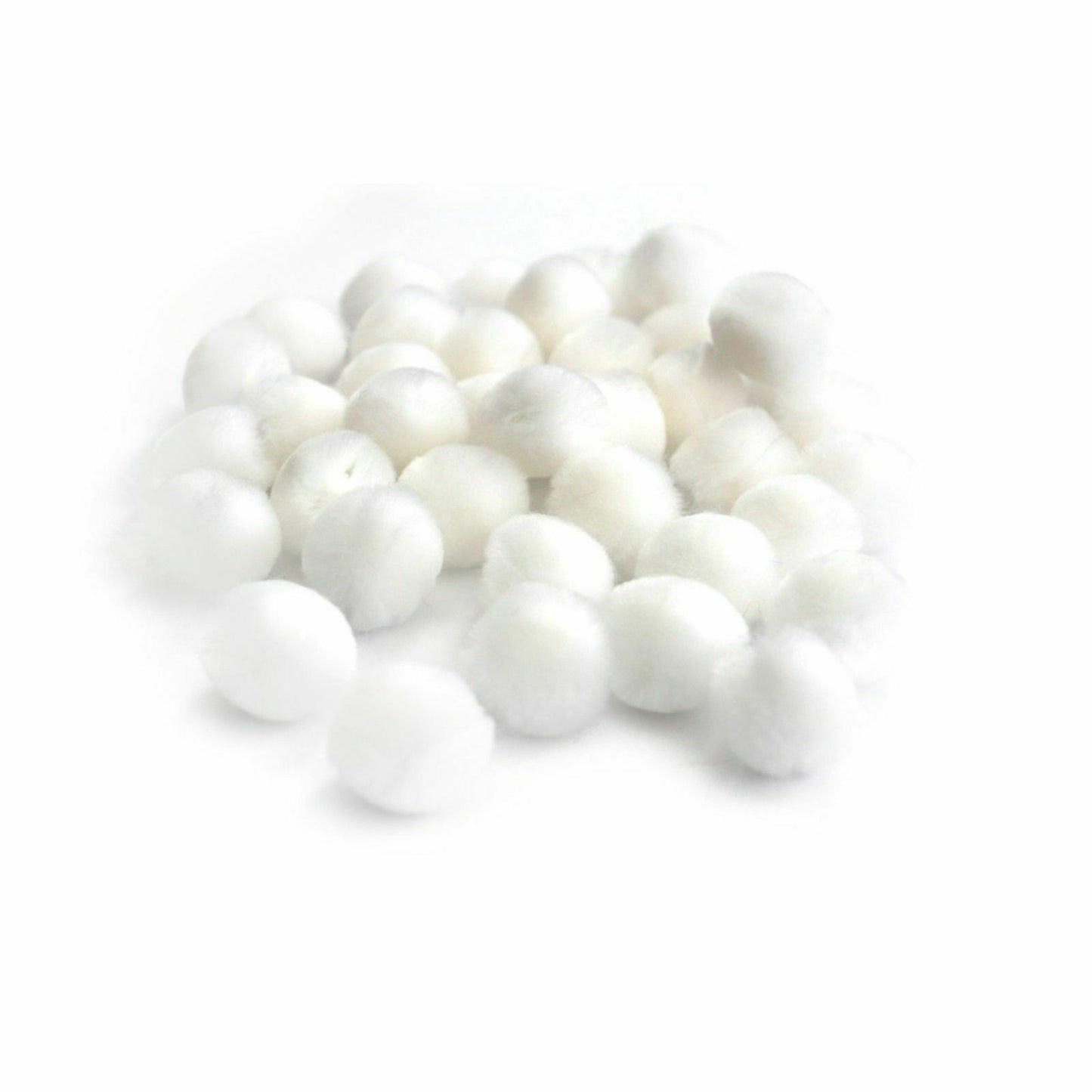 25mm Pom Poms 2.5cm - White