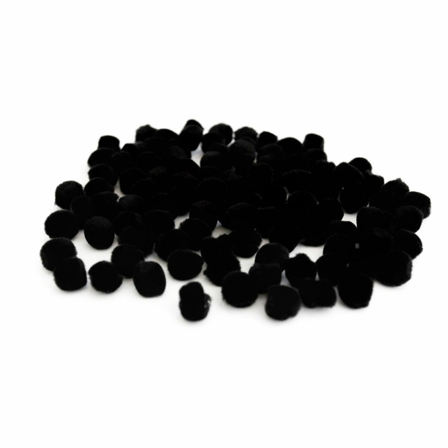 12mm Pom Poms 1.2cm - Black 100 Pack