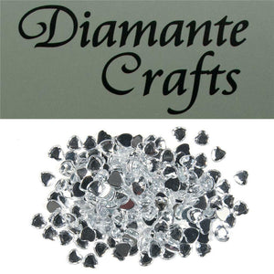 200 x 4mm Clear Diamante Heart Loose Flat Back Rhinestone Craft Embellishments