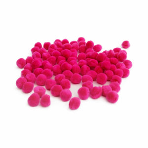 12mm Pom Poms 1.2cm - Bright Pink 100 Pack