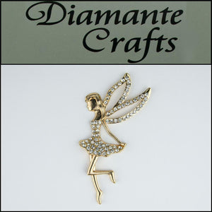 3D Diamantes Designs Rhinestone Gold Fairy