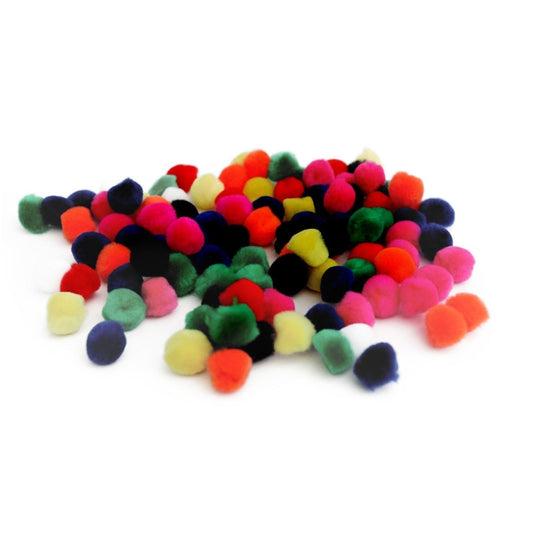 12mm Pom Poms 1.2cm - Mixed 100 Pack