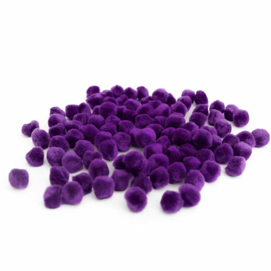 12mm Pom Poms 1.2cm - Purple 100 Pack