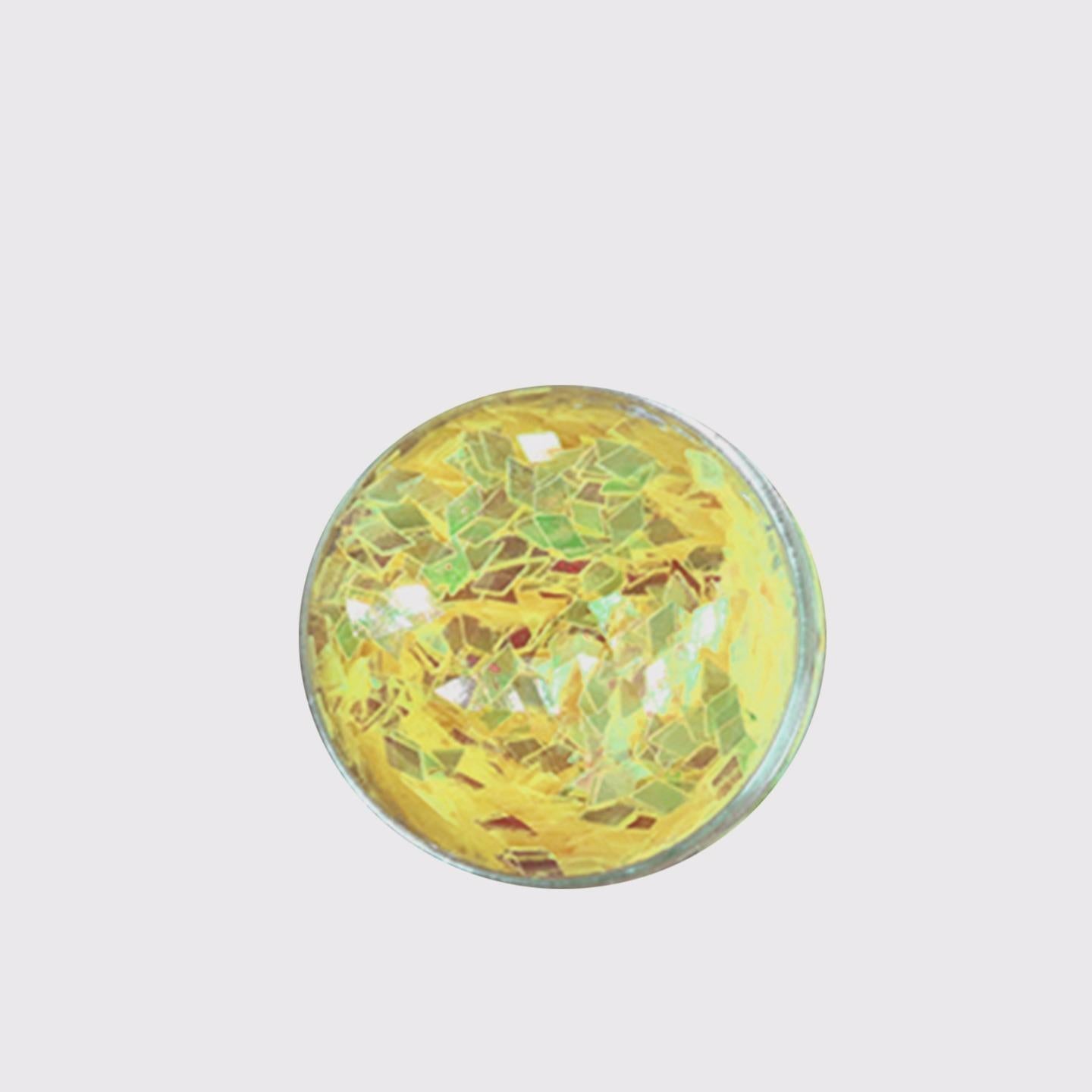 Diamond Glitter - Chunky Flakes - Festival Makeup Body Face Nail Art - Yellow