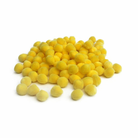 12mm Pom Poms 1.2cm - Yellow 100 Pack